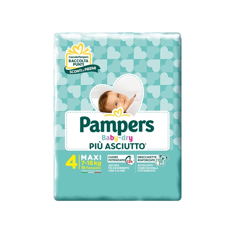 Fater Pampers Baby Dry Pannolini Downcount Maxi 18 Pezzi