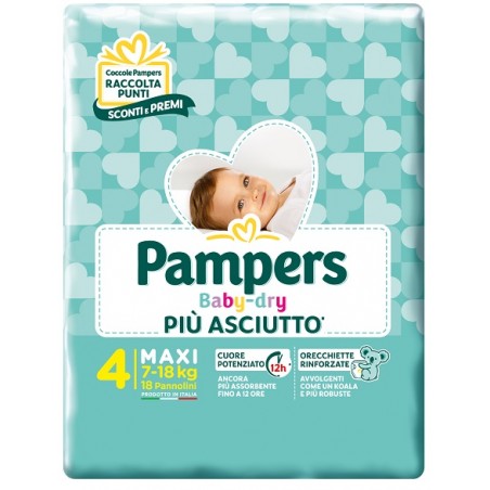 Fater Pampers Baby Dry Pannolini Downcount Maxi 18 Pezzi