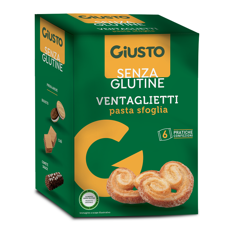 Farmafood Giusto Senza Glutine Ventaglietti 6 Pezzi Da 25 G