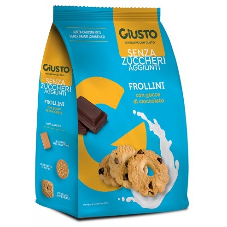 Farmafood Giusto Senza Zucchero Frollini Gocce Cioccolato Senza Zucchero 350 G