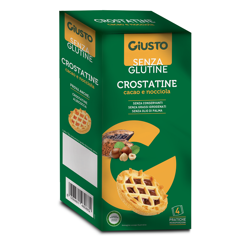 Farmafood Giusto Senza Glutine Crostatina Cacao Nocciole 4 Pezzi Da 45 G