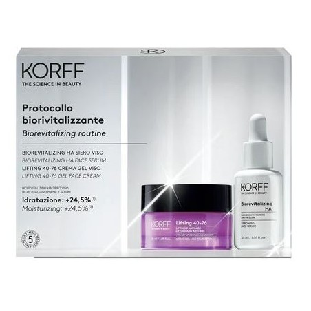 Korff Protocollo Cofanetto Biorevitalizzante 1 Biorevitalizing Ha Siero Viso 30 Ml + 1 Lifting 40-76 Crema Gel Viso 50 Ml