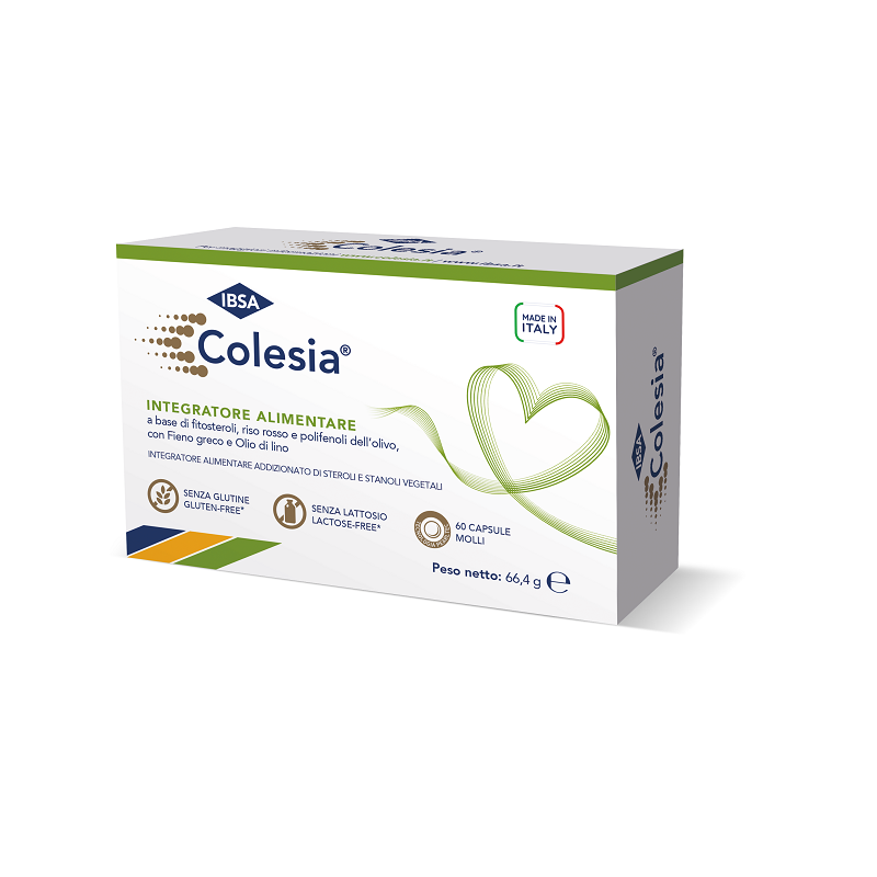 Confezione da 60 capsule soft gel di Colesia della Ibsa Farmaceutici