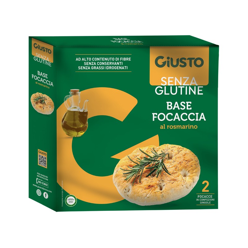 Farmafood Giusto Senza Glutine Fondi Focaccia Rosmarino 280 G