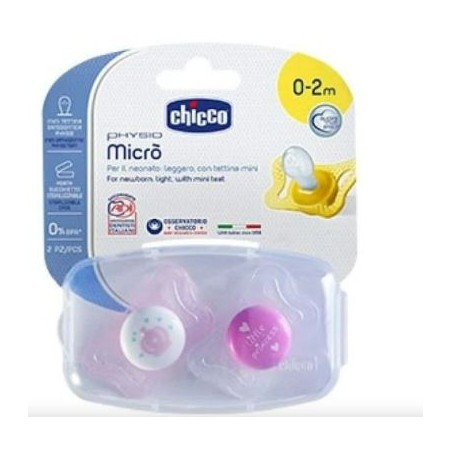 Chicco Succhietto Micro Girl Silicone 0-2m 2 Pezzi