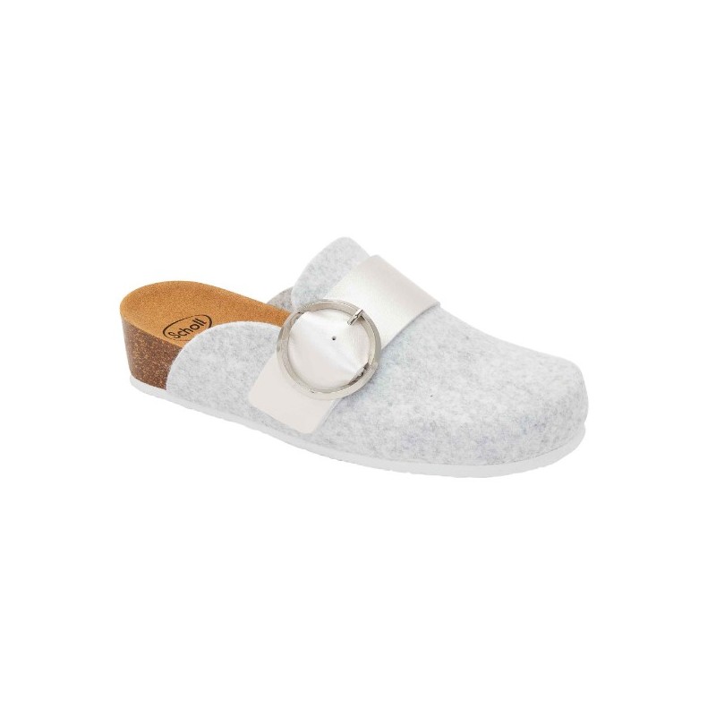 Scholl Shoes Calzatura Amalfi Clog Recycled Felt+synthetic Woman Light Grey Feltro Riciclato + Similpelle 37