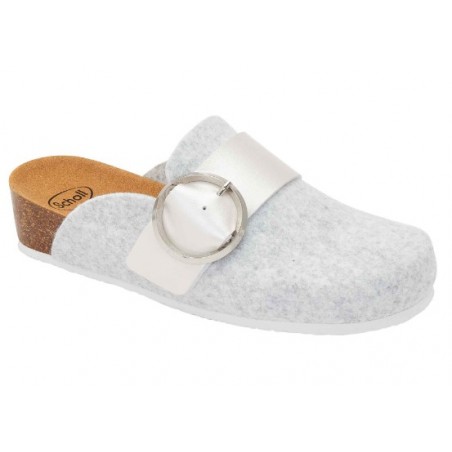 Scholl Shoes Calzatura Amalfi Clog Recycled Felt+synthetic Woman Light Grey Feltro Riciclato + Similpelle 37