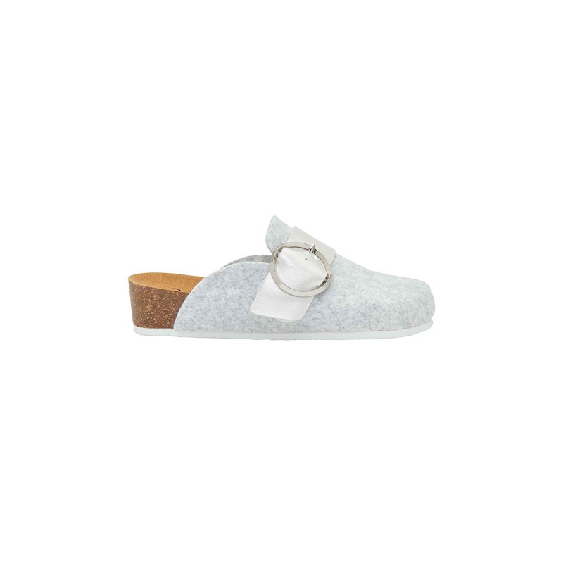 Scholl Shoes Calzatura Amalfi Clog Recycled Felt+synthetic Woman Light Grey Feltro Riciclato + Similpelle 41