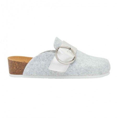 Scholl Shoes Calzatura Amalfi Clog Recycled Felt+synthetic Woman Light Grey Feltro Riciclato + Similpelle 41