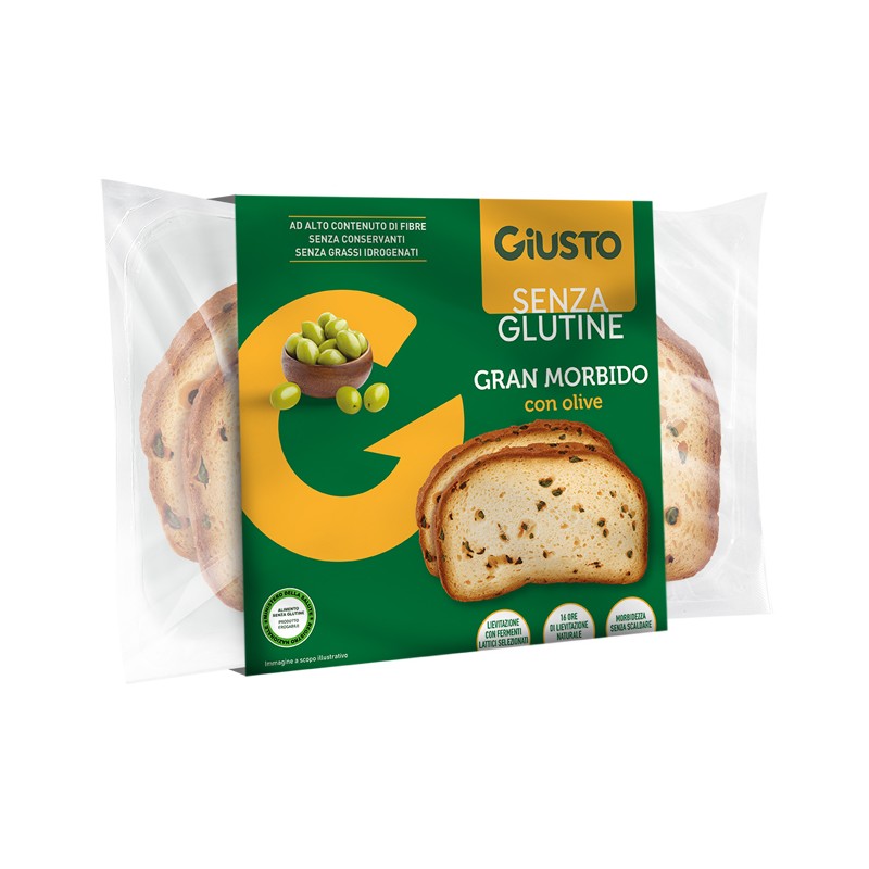 Farmafood Giusto Senza Glutine Gran Morbido Con Olive Verdi 190 G