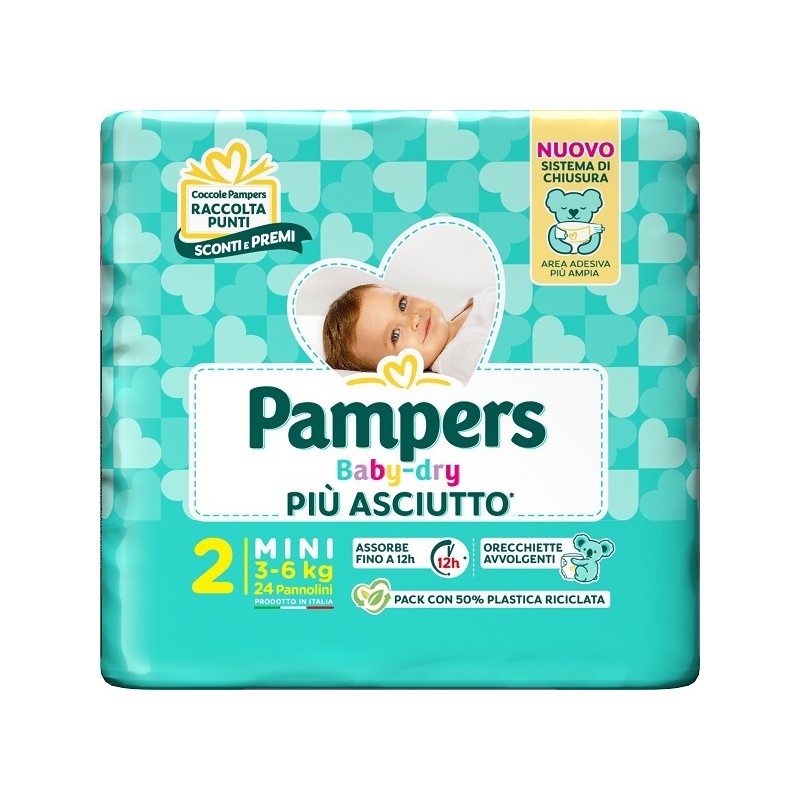 Fater Pampers Baby Dry Pannolino Downcount Mini 24 Pezzi