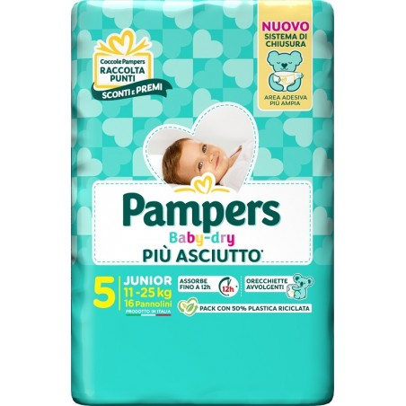 Fater Pampers Baby Dry Pannolino Downcount Junior 16 Pezzi