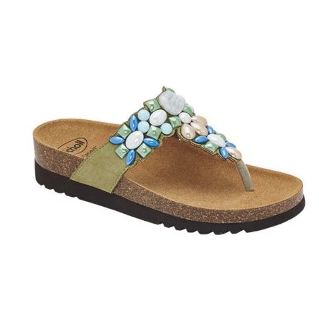 Scholl Shoes Sintra Flip-flop Microfibre+accessories Woman Sage/multi 37 Materiale Microfibra+accessorio Fodera Tomaia Microfibr