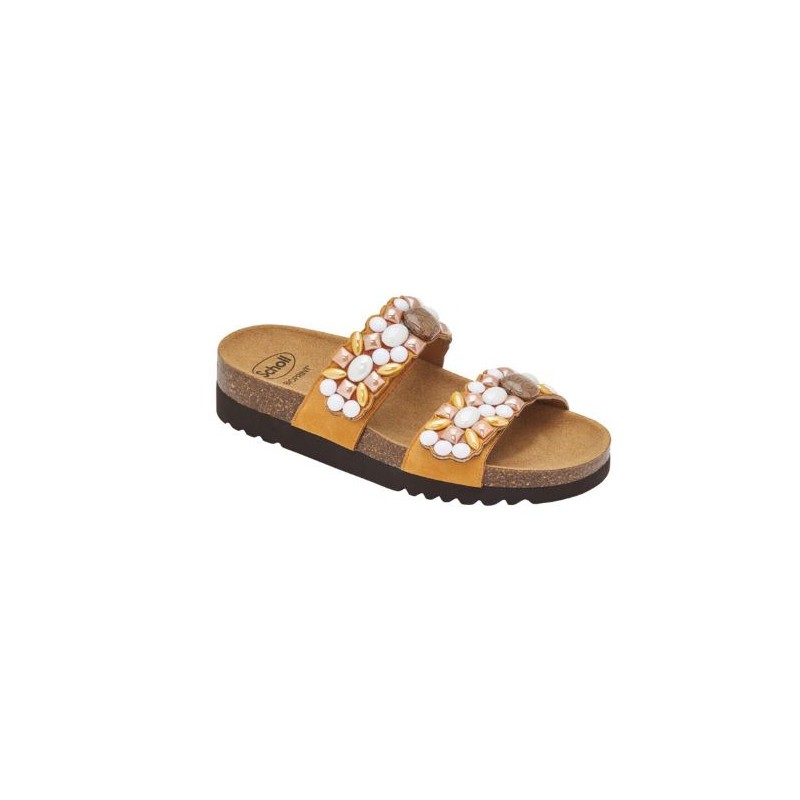 Scholl Shoes Sintra 2 Straps Microfibre+accessories Woman Ochre/multi 37 Materiale Microfibra+accessorio Fodera Tomaia Microfibr