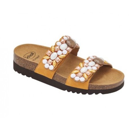 Scholl Shoes Sintra 2 Straps Microfibre+accessories Woman Ochre/multi 37 Materiale Microfibra+accessorio Fodera Tomaia Microfibr