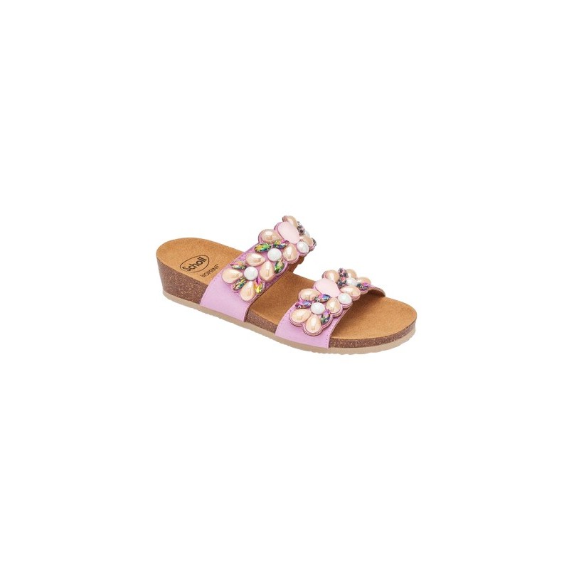 Scholl Shoes Palau 2 Straps Microfibre+accessories Woman Pink/multi 38 Materiale Microfibra+accessorio Fodera Tomaia Microfibra 