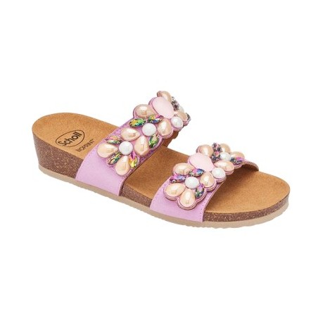 Scholl Shoes Palau 2 Straps Microfibre+accessories Woman Pink/multi 38 Materiale Microfibra+accessorio Fodera Tomaia Microfibra 