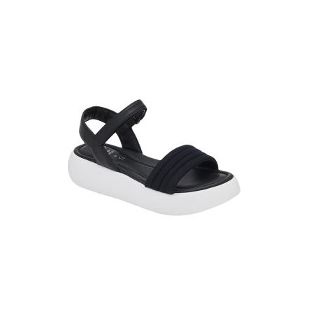 Scholl Shoes Boca Sandal Strap Textile+leather Woman Black 39 Materiale Tessuto+pelle Fodera Tomaia Pelle+tessuto Sottopiede Pel