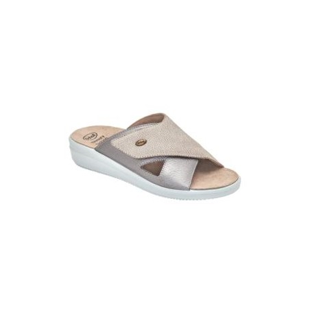 Scholl Shoes Antonia Cross Printed Suede+laminated Synthetic Woman Taupe 41 Materiale Pelle Scamosciata Stampata+similpelle Lami