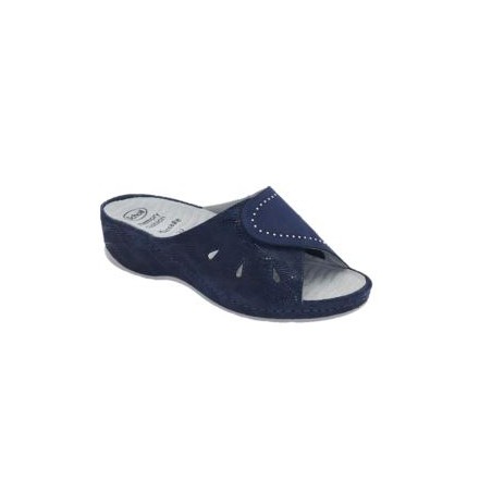 Scholl Shoes Nives Printed Suede+suede Woman Navy Blue 40 Materiale Pelle Scamosciata Stampata+pelle Scamosciata Fodera Tomaia P