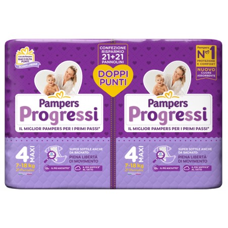 Fater Pampers Progressi Pannolino Maxi Pacco Doppio 42 Pezzi