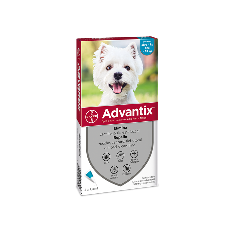 Advantix Spot-on Per Cani 4-10 Kg 4 pipette