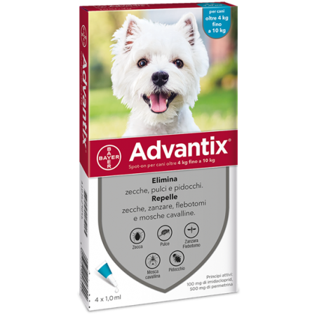 Advantix Spot-on Per Cani 4-10 Kg 4 pipette