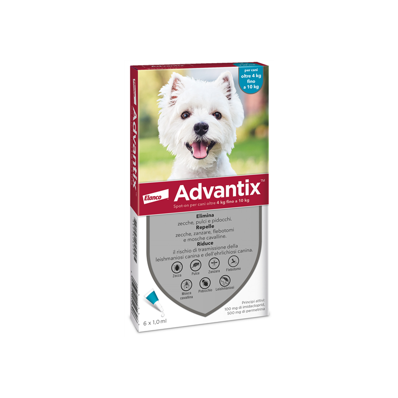 Advantix Spot-on Per Cani Oltre 4-10 Kg 6 pipette