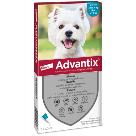 Advantix Spot-on Per Cani Oltre 4-10 Kg 6 pipette