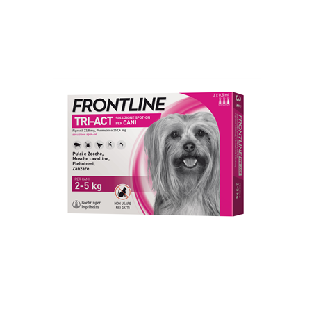 Frontline Tri-act Soluzione Spot-on Per Cani Di 2-5 Kg 3 pipette