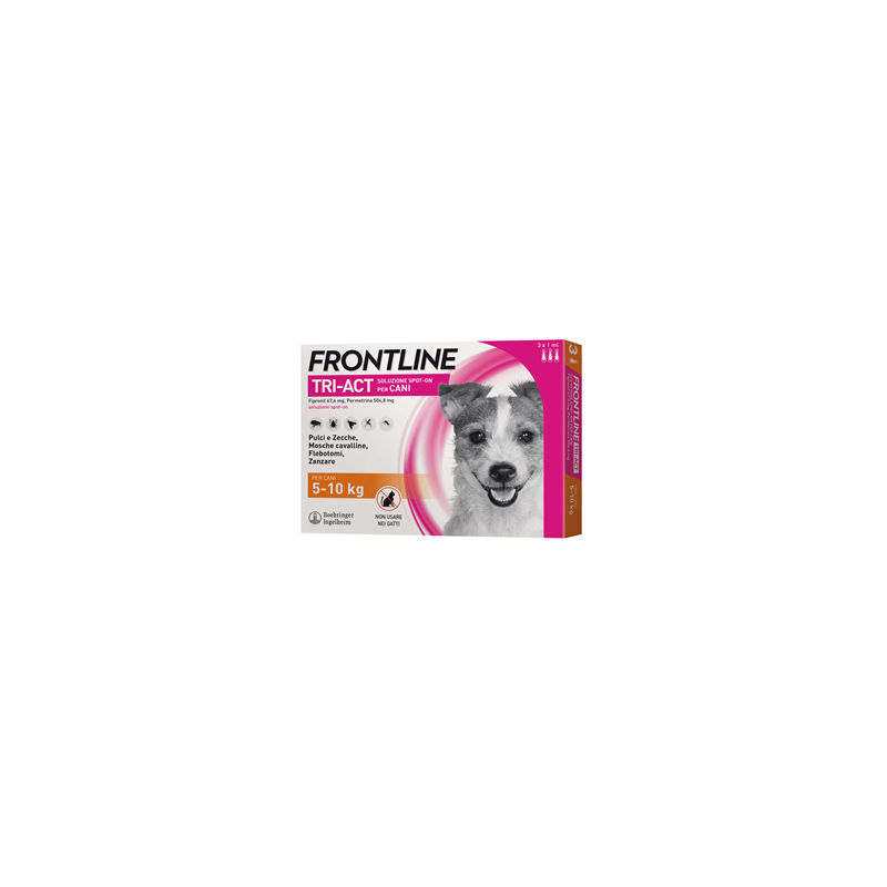 Frontline Tri-act Soluzione Spot-on Per Cani Di 5-10 Kg 3 pipette