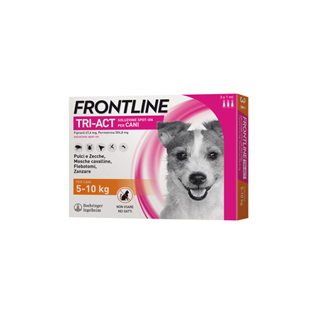 Frontline Tri-act Soluzione Spot-on Per Cani Di 5-10 Kg 3 pipette