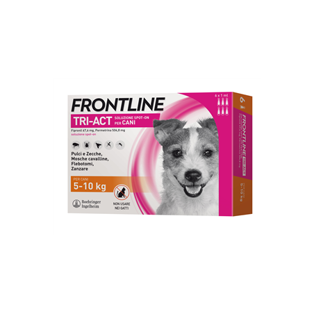 Frontline Tri-act Soluzione Spot-on Per Cani Di 5-10 Kg 6 pipette