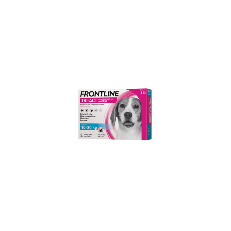 Frontline Tri-act Soluzione Spot-on Per Cani 3 pipette 10-20 Kg