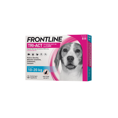 Frontline Tri-act Soluzione Spot-on Per Cani 3 pipette 10-20 Kg