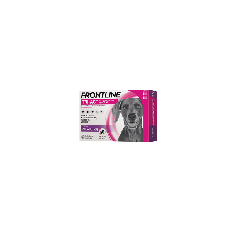 Frontline Tri-act Soluzione Spot-on Per Cani Di 20-40 Kg 6 pipette