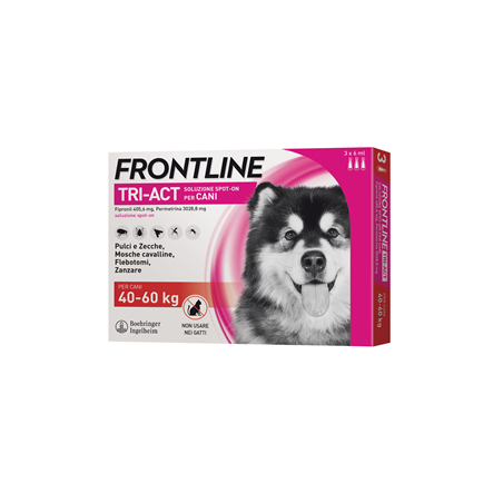 Frontline Tri-act Soluzione Spot-on Per Cani Di 40-60 Kg 3 pipette