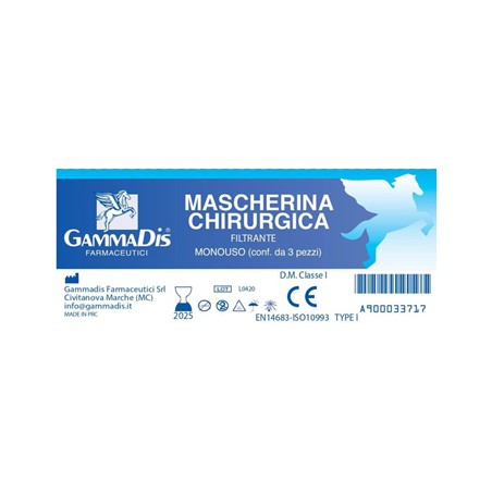 Gammadis Farmaceutici Mascherina Chirurgica 3 Pezzi