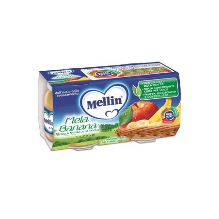 Danone Nutricia Soc. Ben. Mellin Omogeneizzato Mela Banana 100 G 2 Pezzi