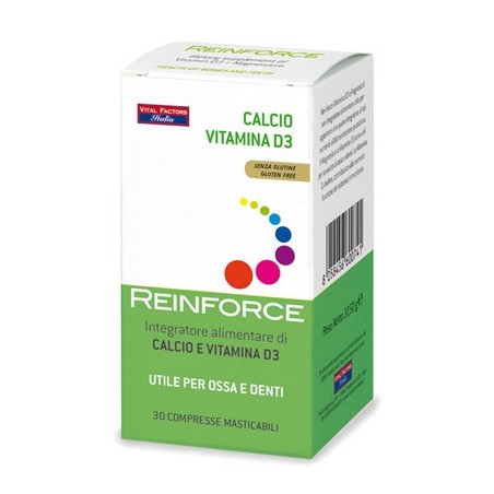 Vital Factors Reinforce Calcio + Vitamina D3 30 Compresse Masticabili