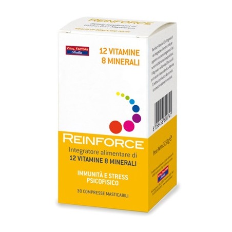 Vital Factors Italia Reinforce 12 Vitamine + 8 Minerali 30 Compresse Masticabili