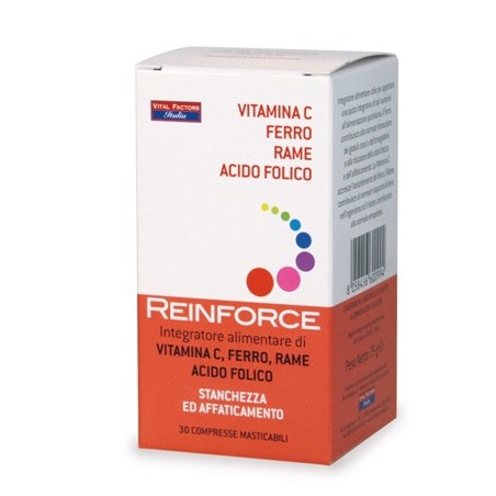 Vital Factors Reinforce Ferro + Rame + Vitamina C 30 Compresse Masticabili