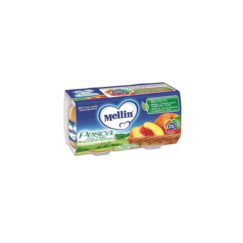 Danone Nutricia Soc. Ben. Mellin Omogeneizzato Pesca Mela 100 G 2 Pezzi