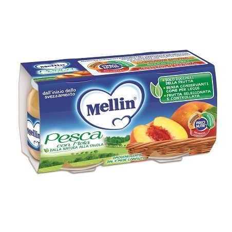 Danone Nutricia Soc. Ben. Mellin Omogeneizzato Pesca Mela 100 G 2 Pezzi