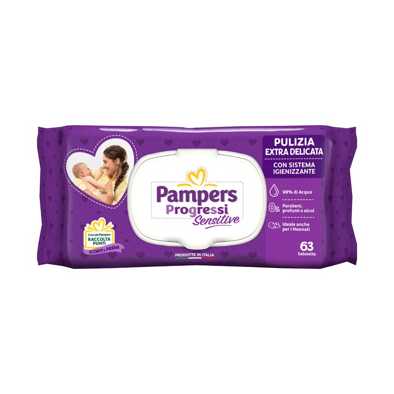 Fater Pampers Salviette Sensitive Aloe Ric 63 Pezzi