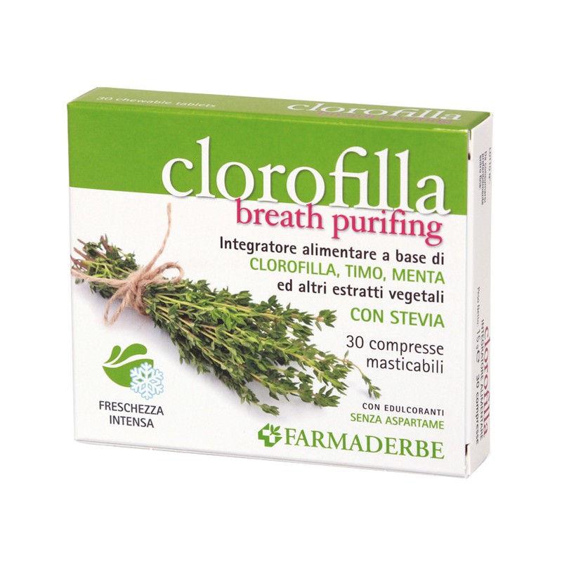 Farmaderbe Clorofilla Breath Purifing 30 Compresse Masticabili