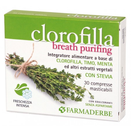 Farmaderbe Clorofilla Breath Purifing 30 Compresse Masticabili