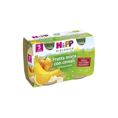 Hipp Italia Hipp Bio Hipp Bio Omogeneizzato Frutta Mista Con Cereali 2x125 G