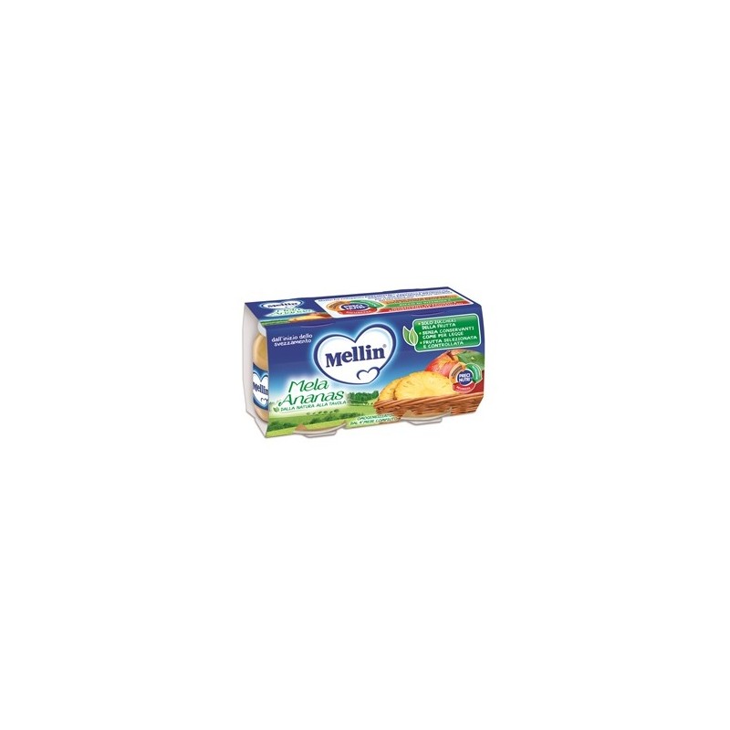 Danone Nutricia Soc. Ben. Mellin Omogeneizzato Mela Ananas 100 G 2 Pezzi