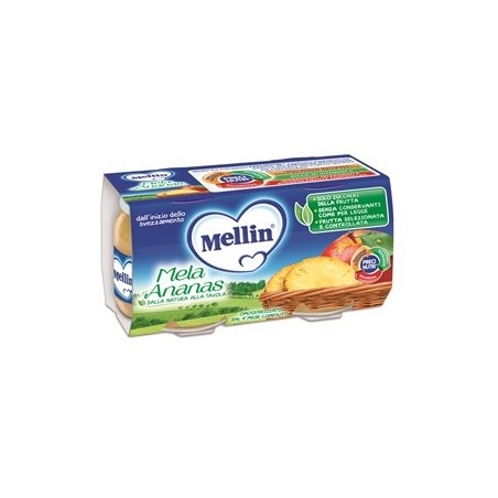 Danone Nutricia Soc. Ben. Mellin Omogeneizzato Mela Ananas 100 G 2 Pezzi